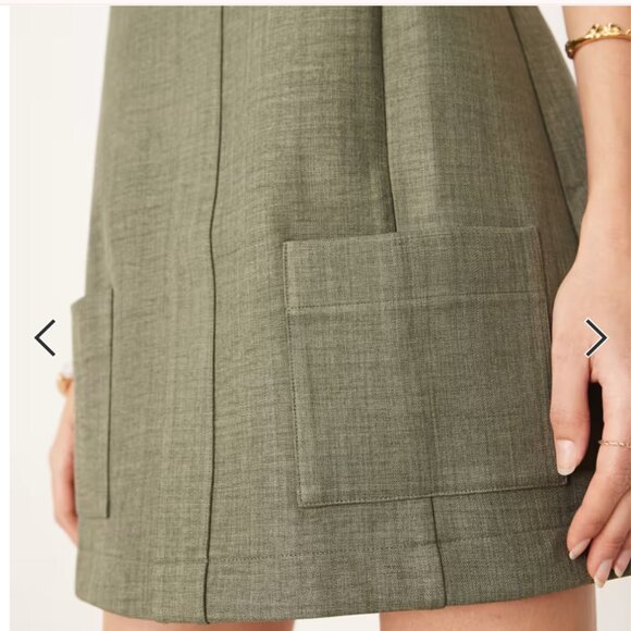 Mini Shift Dress - Tall - Deep Green Kahaki - Picture 2 of 4